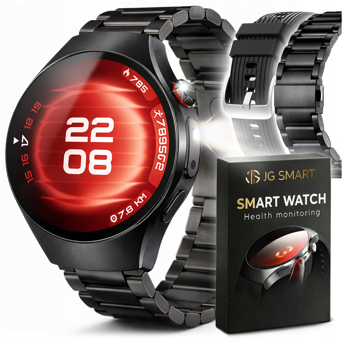 Smartwatch Men's Watch ECG Measurement HRV BMI GLUCOSE PRESSURE PULS Menu PL