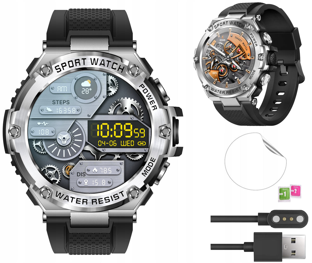 Smartwatch Men's Watch HUGE BATTERY 800mAh LARGE DIAL CONVERSATION PL
