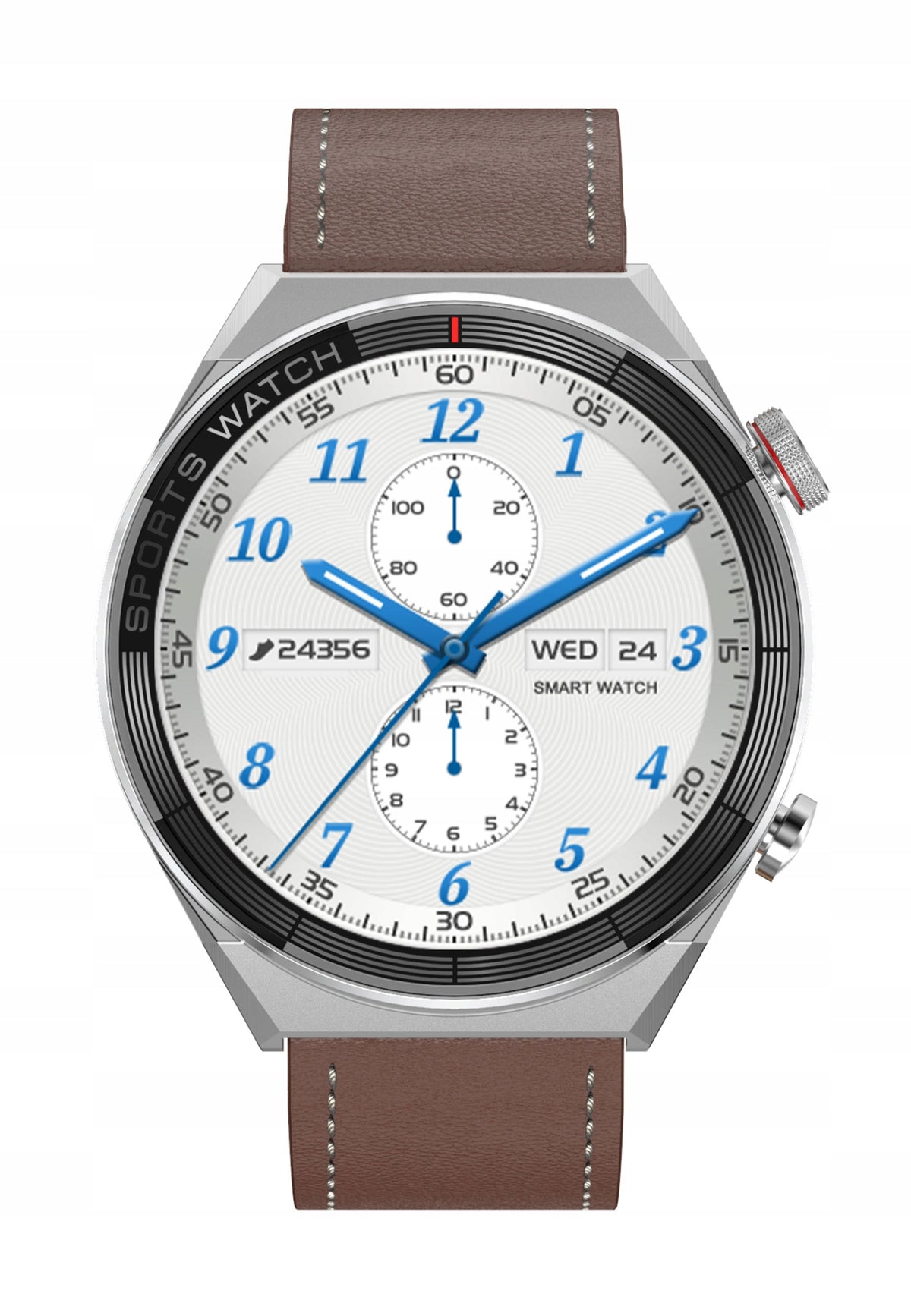 Smartwatch SET OF TWO STRAPS|CONNECTIONS|SMS|SPORT MODES|EN MENU|DESIGN Color brown