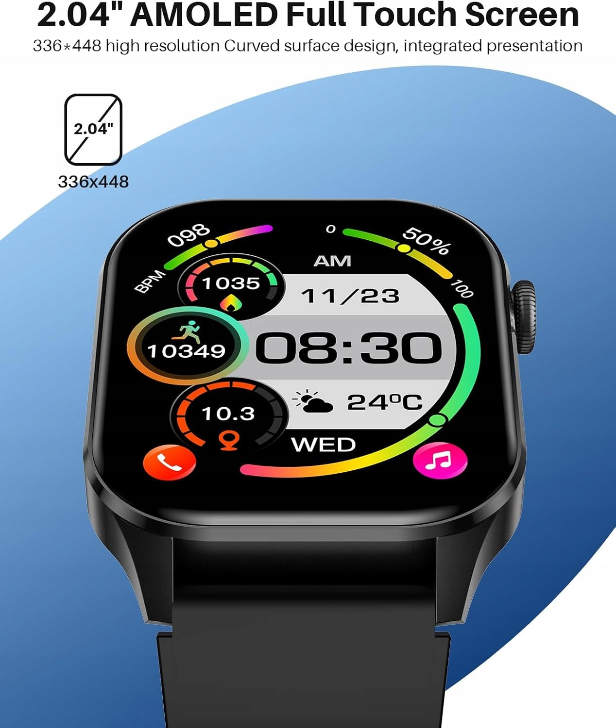 Smartwatch SOUYIE T98 Pro black AMOLED 2.04" IP68 waterproof Packaging status original