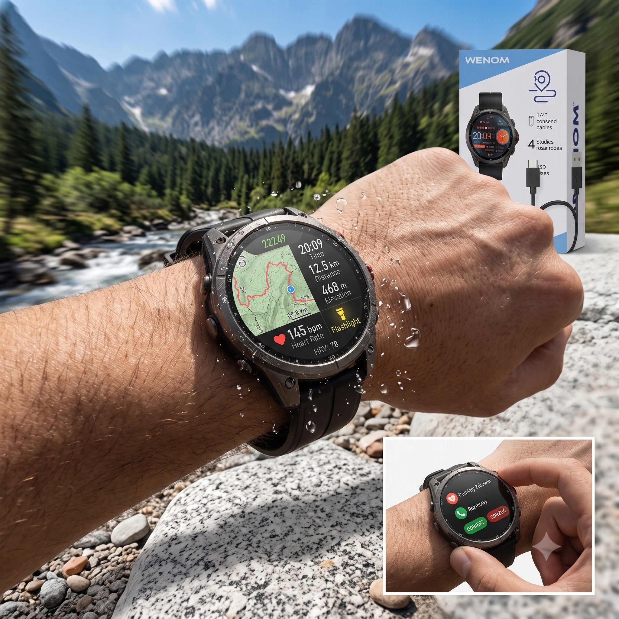 Smartwatch Sports Watch Wenom Explorer Pro 2 GPS black Manufacturer code Pro 2 GPS ATM 5