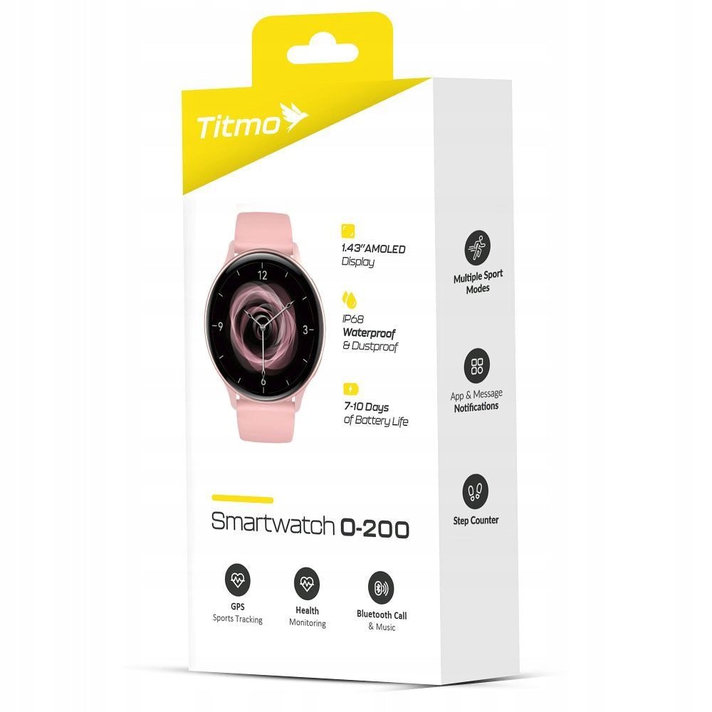 Smartwatch TITMO O-200 Gps, Amoled, Bluetooth Women's Pink Sports 0INT Manufacturer code 5903396432705