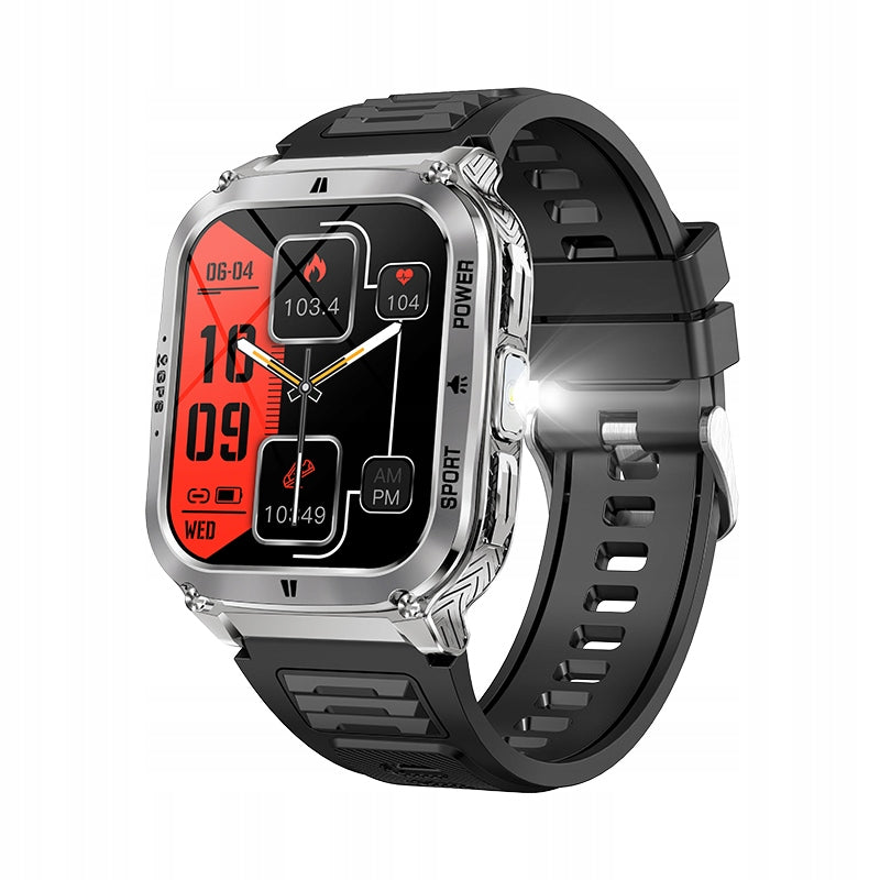 Smartwatch WATCH NX30 BLACK CZ PL Menu 2025 for SWIMMING FLASHLIGHT COMPASS
