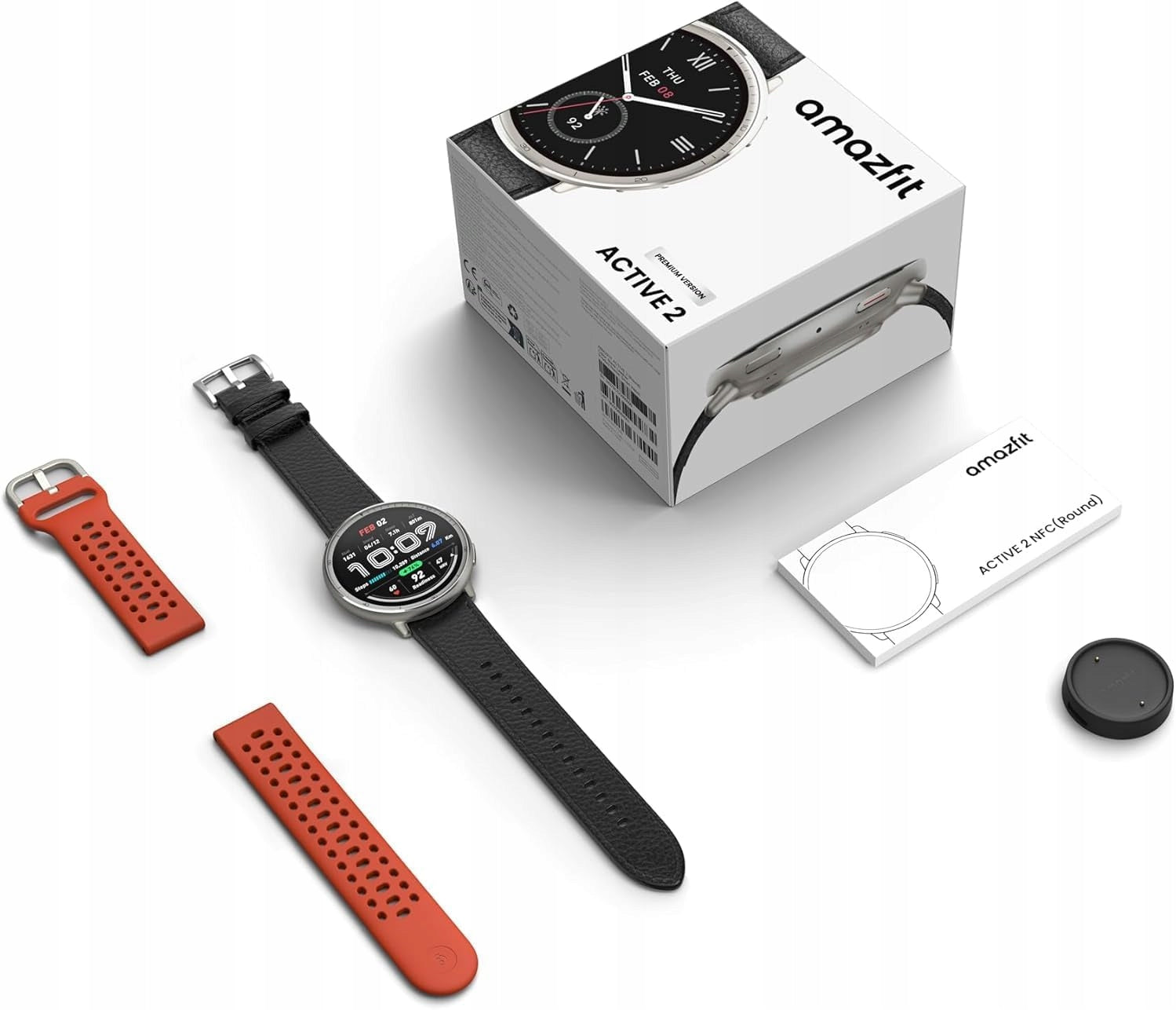 Smartwatch Watch Amazfit Active 2 Premium Version Round GPS NFC 2 stripes