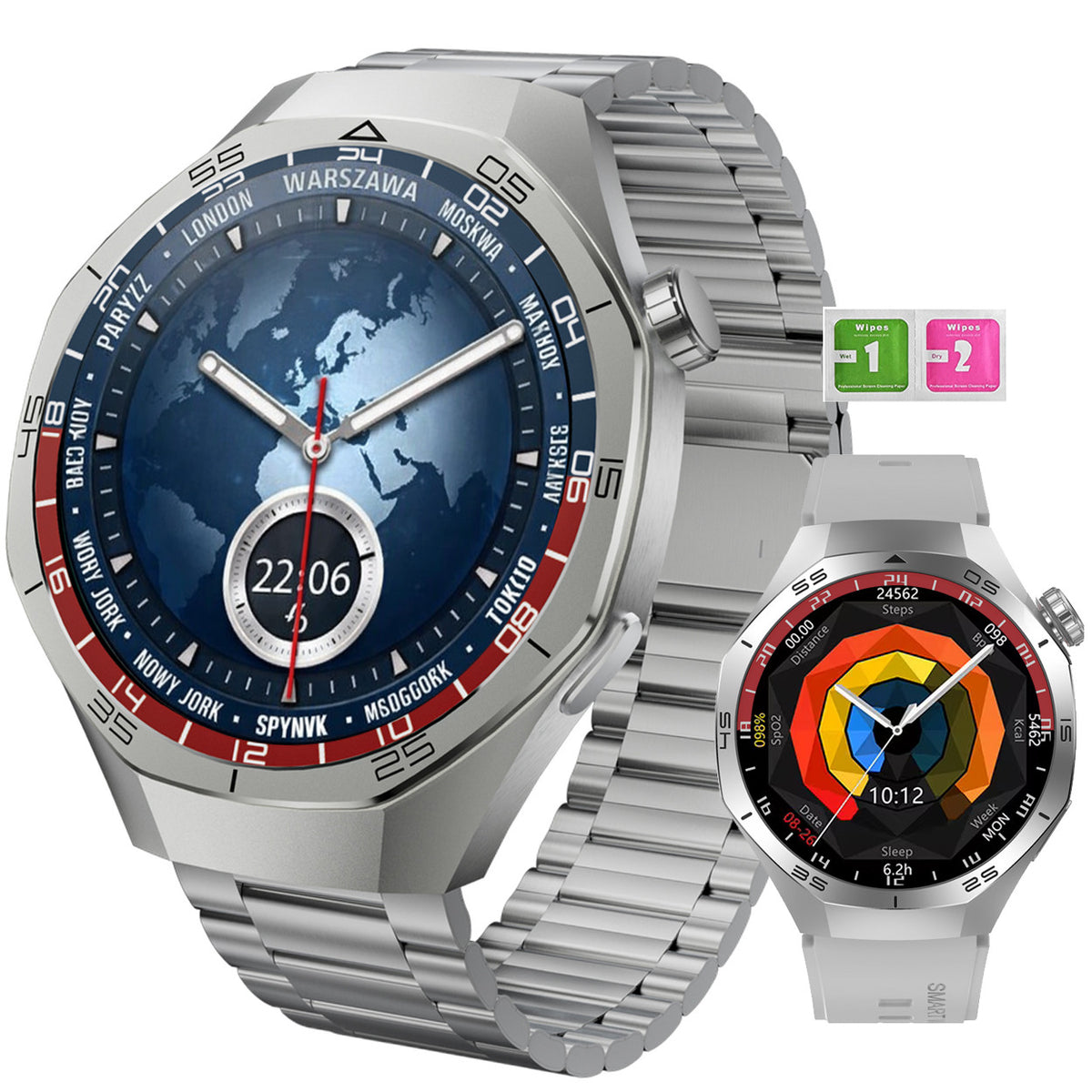 Smartwatch Watch PL Talking SOS Flashlight Pulse Oxygen Sugar Steps Sport