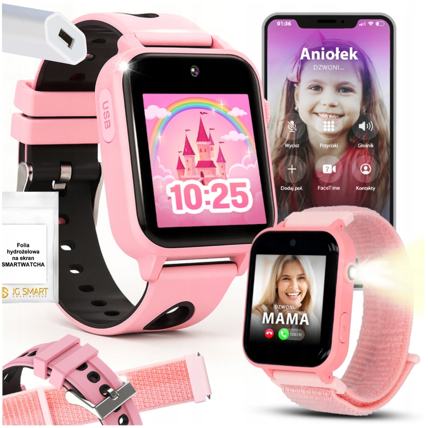 Smartwatch Watch Phone for Kids Talking Music Game Pedometer Camera
