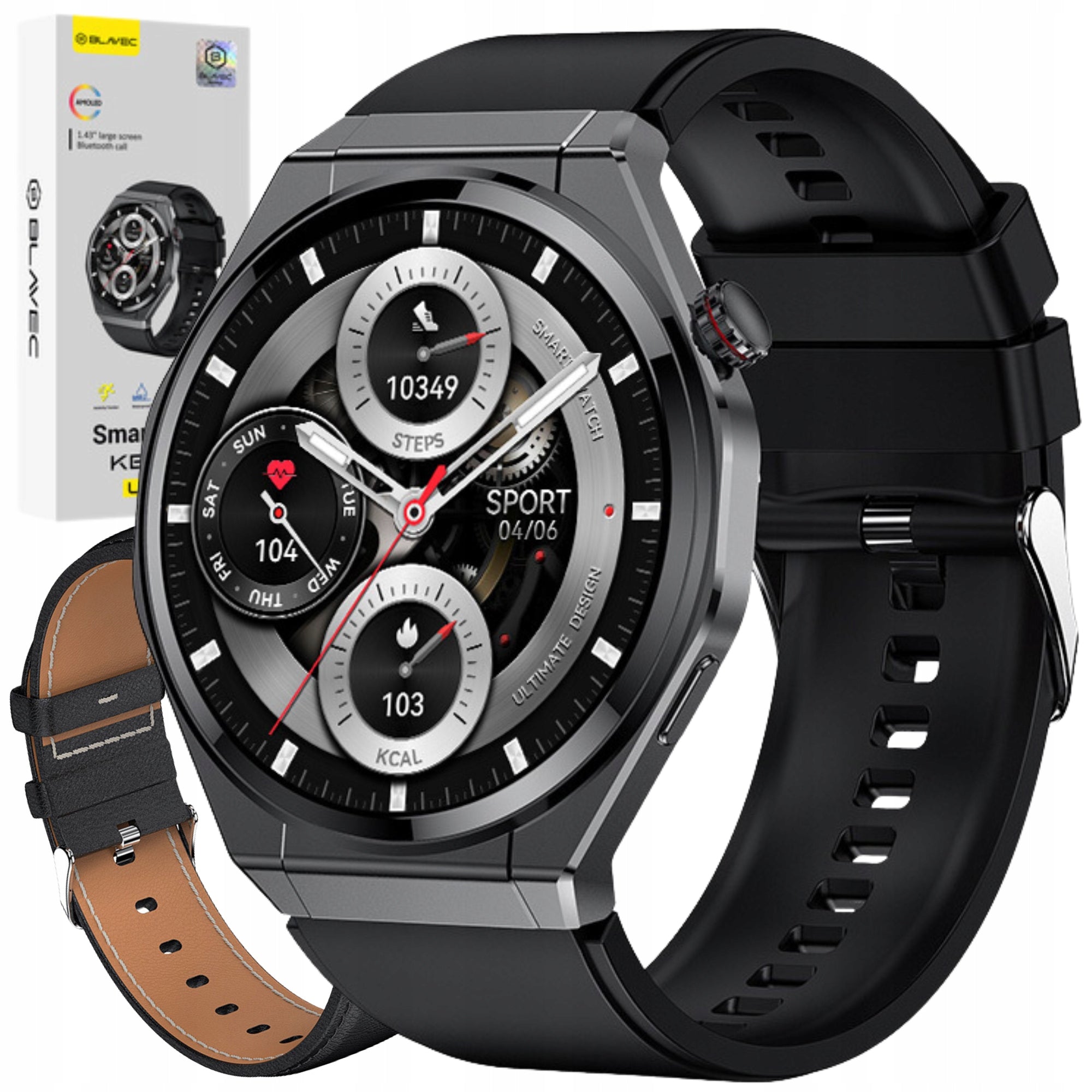 Smartwatch Watch Waterproof Sports HD AMOLED Polish Menu Conversations