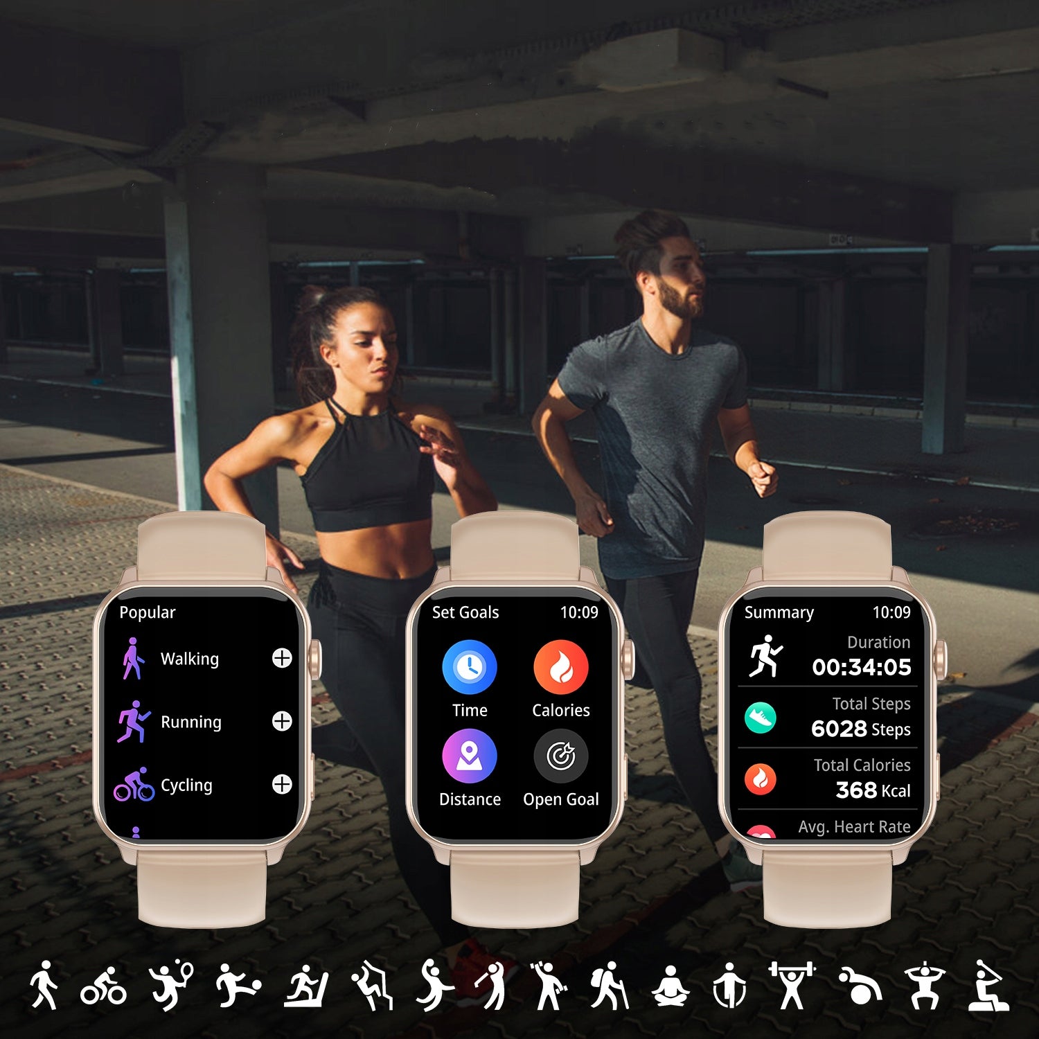 Smartwatch Waterproof Women's Watch 6-Day batteryCalls Period Alert Pl menu Packaging status original