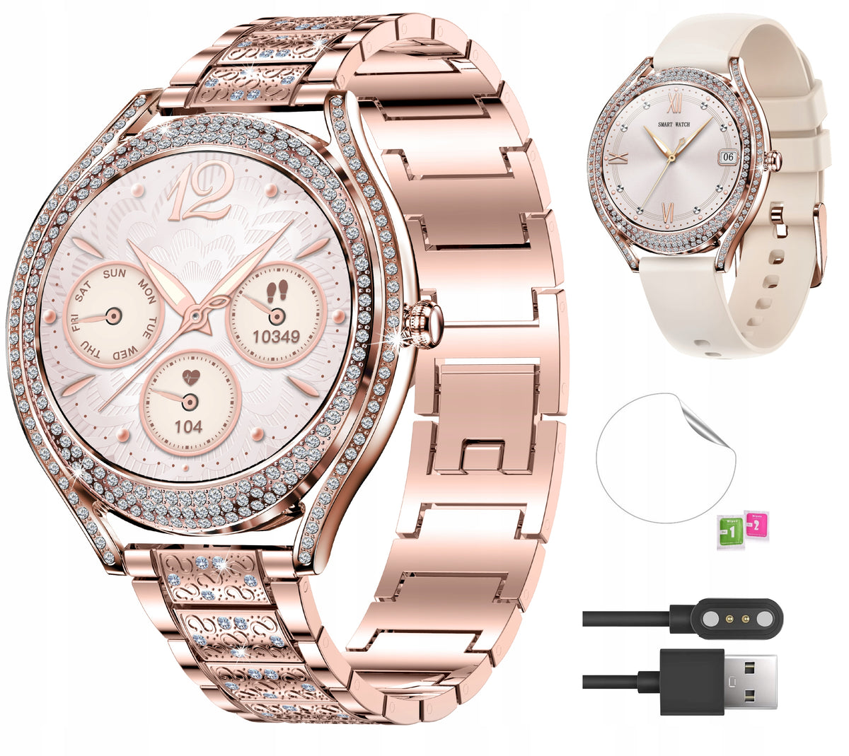Smartwatch Women's Watch Elegant Fashionable Gold CONVERSATION SPORT 2 stripes PL