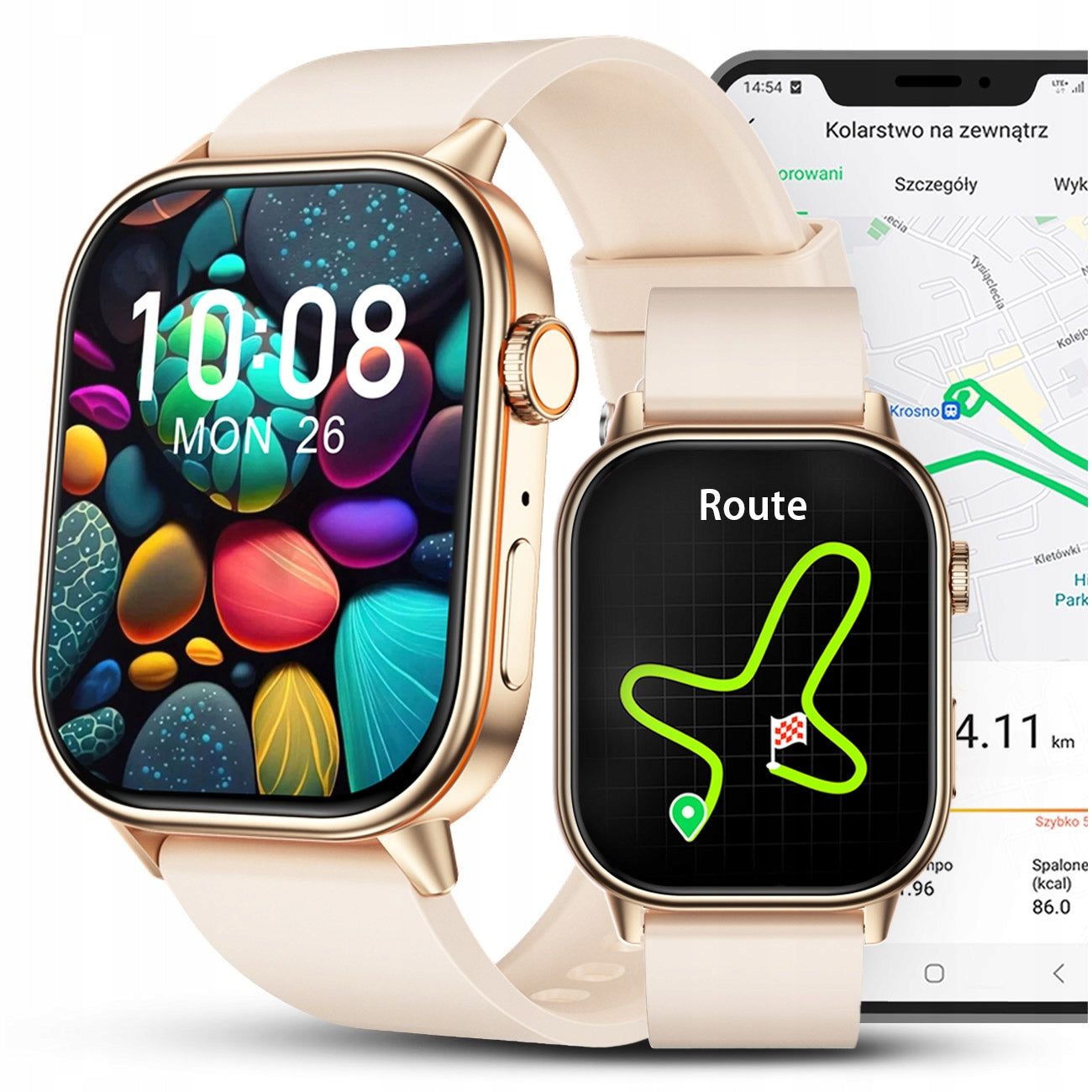 Smartwatch Women's Watch GPS Waterproof Conversation Sports Heart Rate Polish Menu
