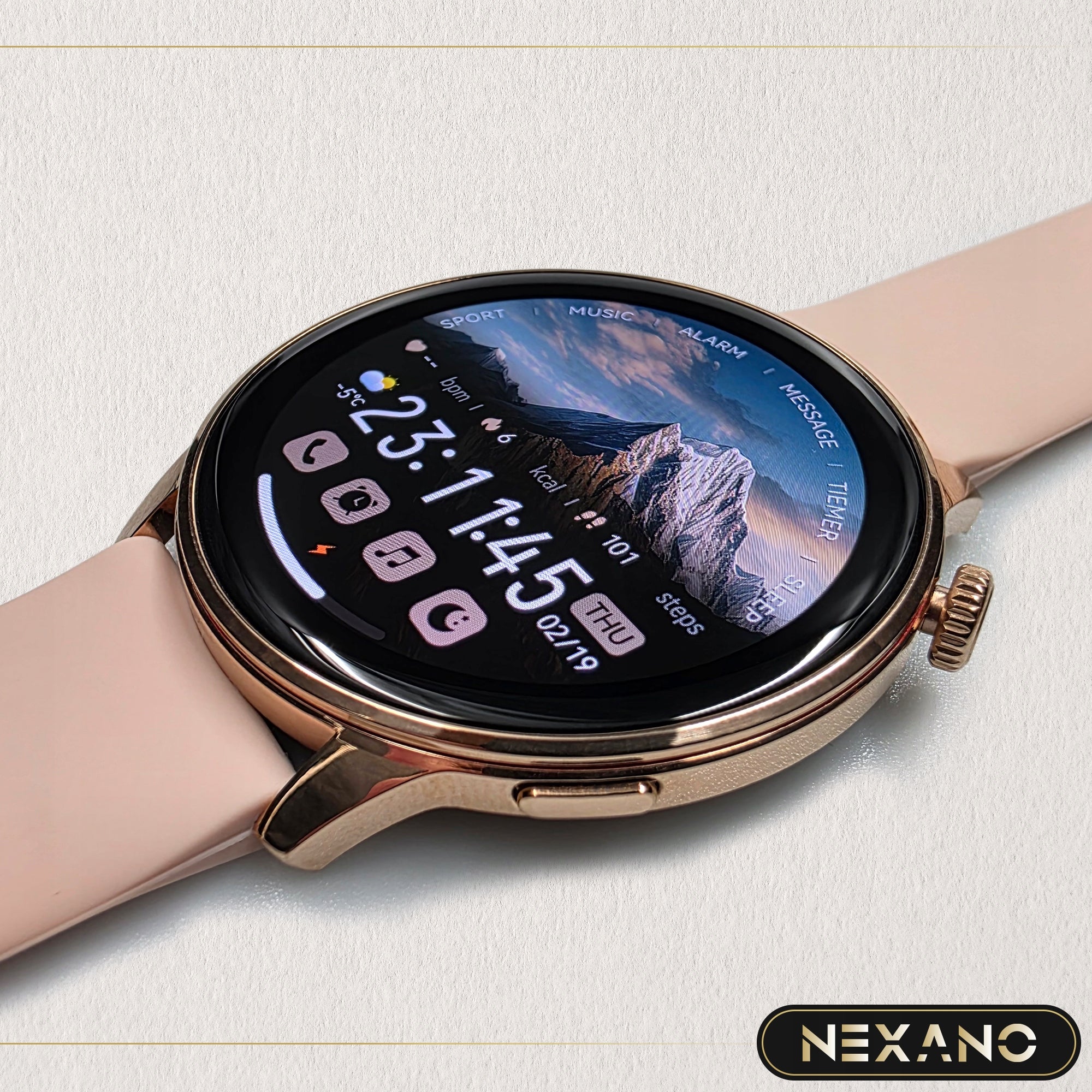Smartwatch Women's Watch Smart Watch Gold with Talk Function Menu 3 Straps Packaging status original