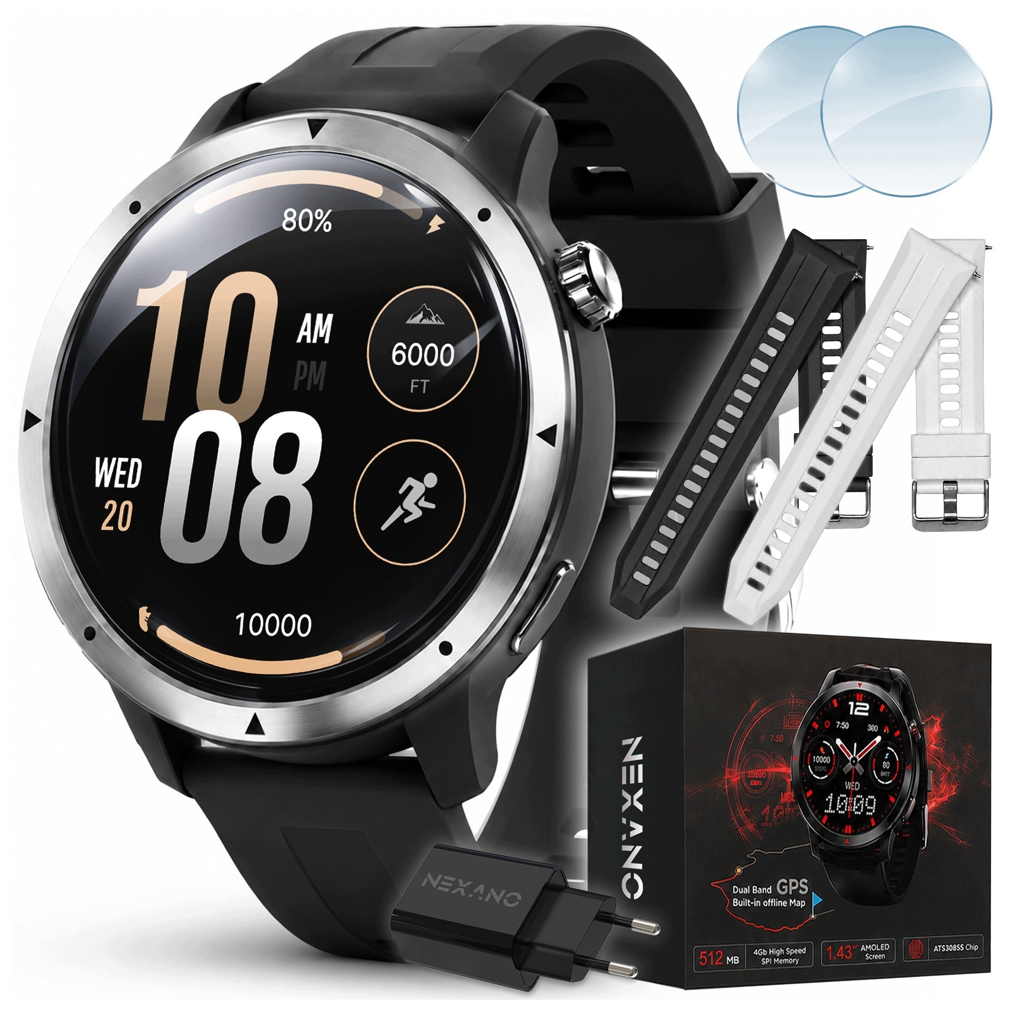 Smartwatch Women's Waterproof AMOLED Dual GPS Watch 5ATM AI GPX Menu PL