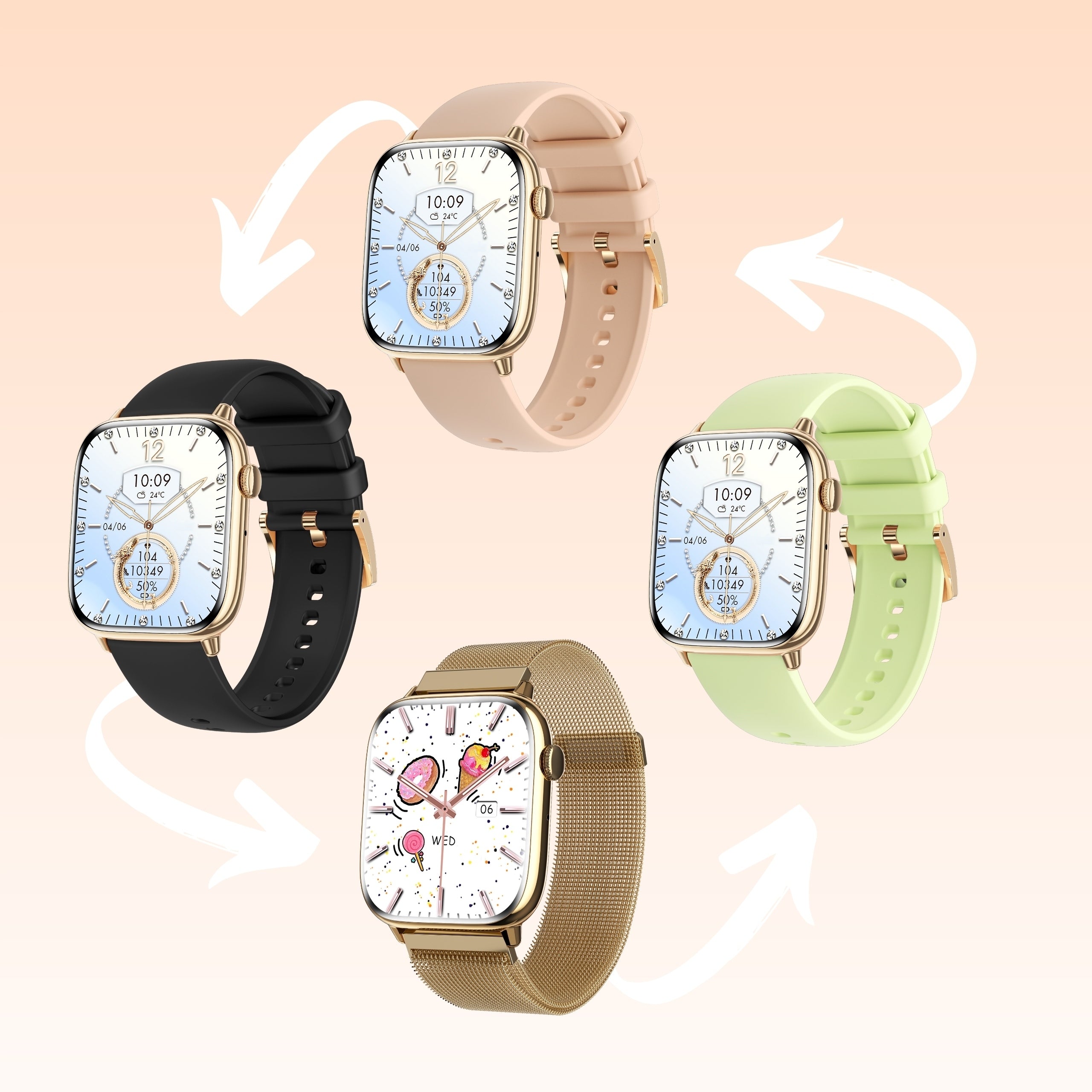 Smartwatch WonderWatch Xi11 Gold AMOLED BT Talk 4 Straps Packaging status original