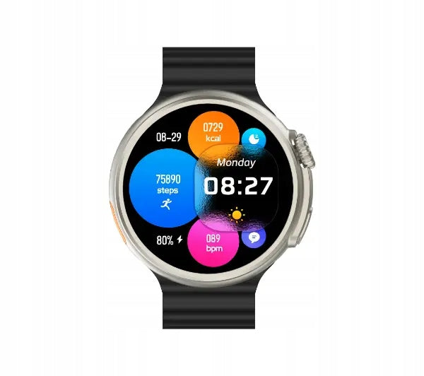 Smartwatch Yaxo OXNARD Titanium 51mm GPS AMOLED IP67 Black Additional Strap Brand no brand
