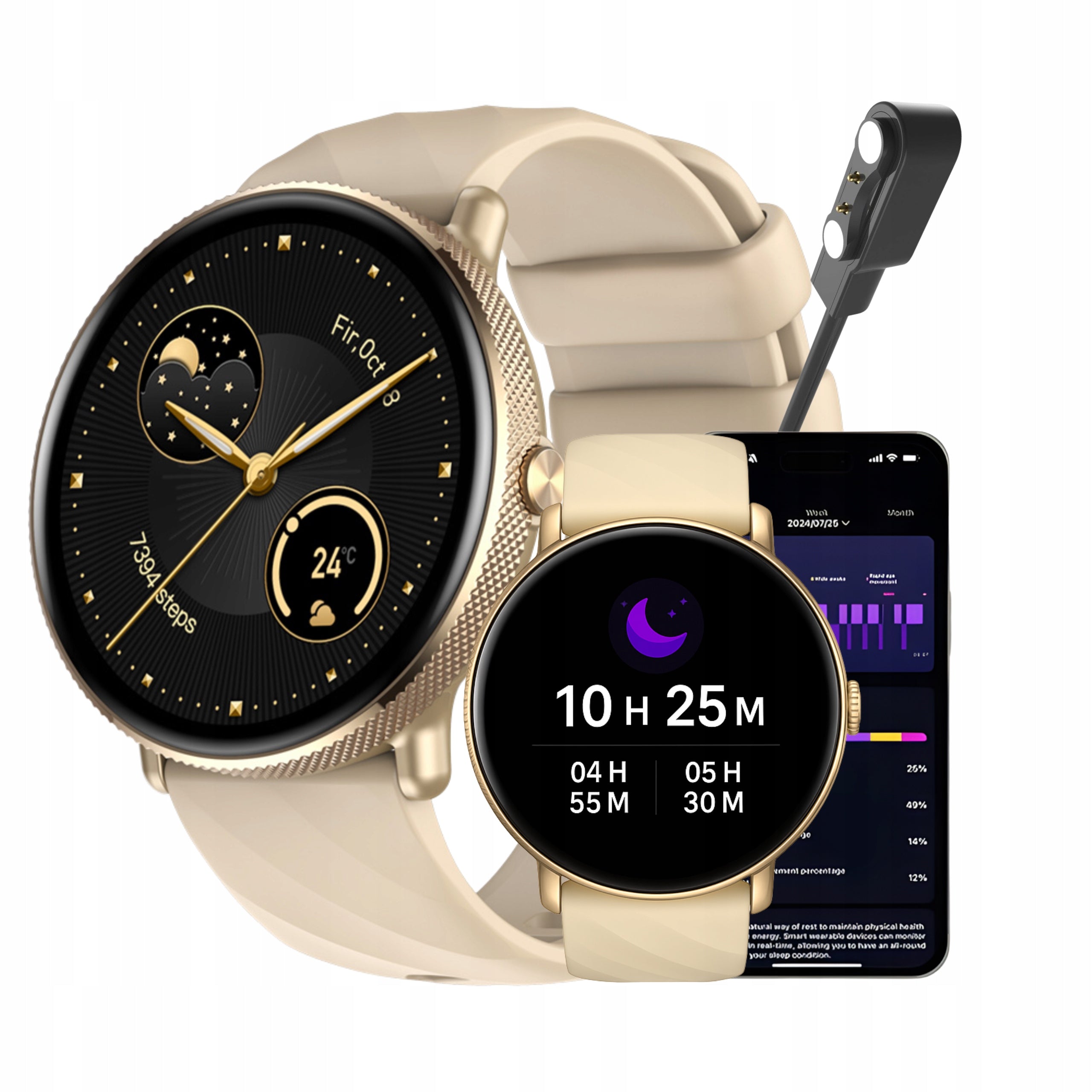 Smartwatch Zeblaze GTR 3 Pro Gold AMOLED Health Monitor For Women