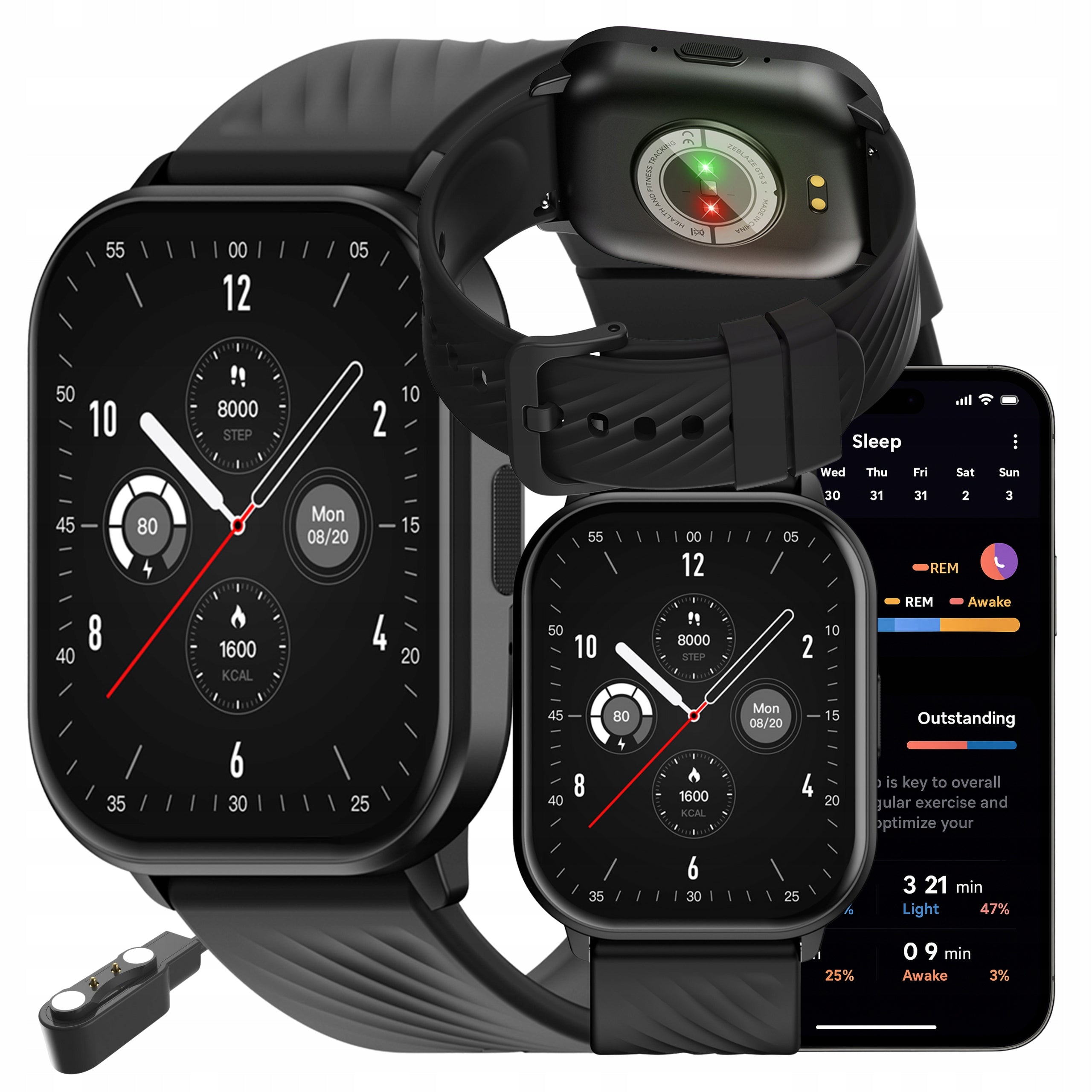 Smartwatch Zeblaze GTS 3 Bluetooth HD GPS Activity Sport Health Monitor
