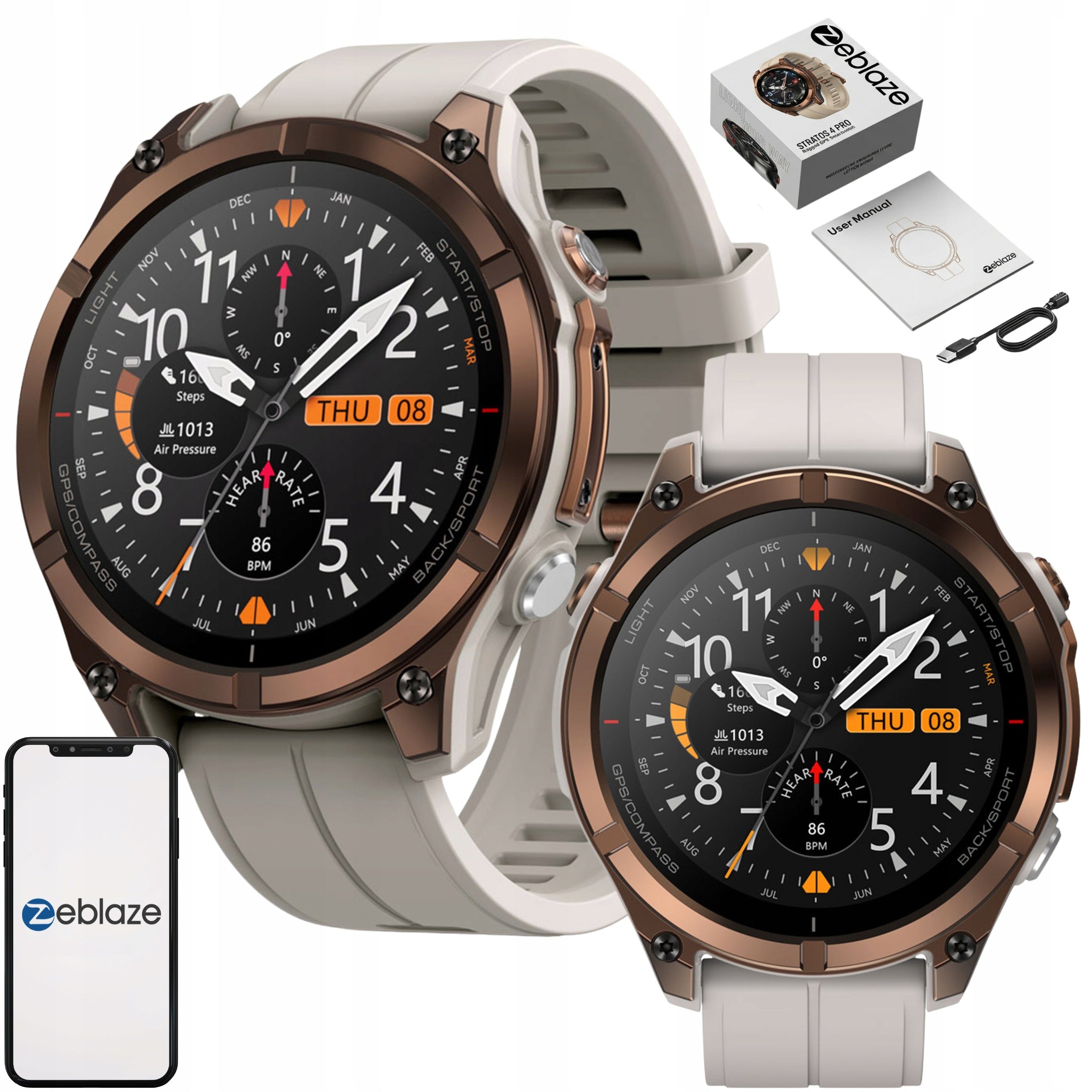 Smartwatch Zeblaze Stratos 4 Pro GPS Sports Watch AMOLED 500mAh Brown