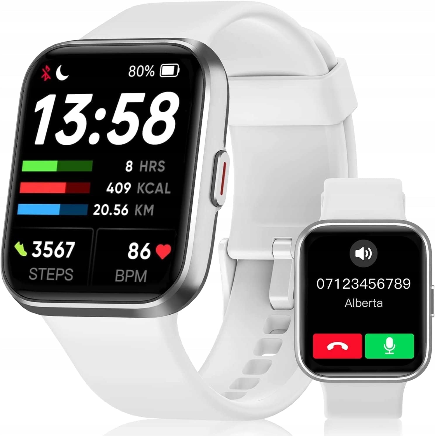 Smartwatch aeac ID208Plus silver heart rate monitoring women's fitness band