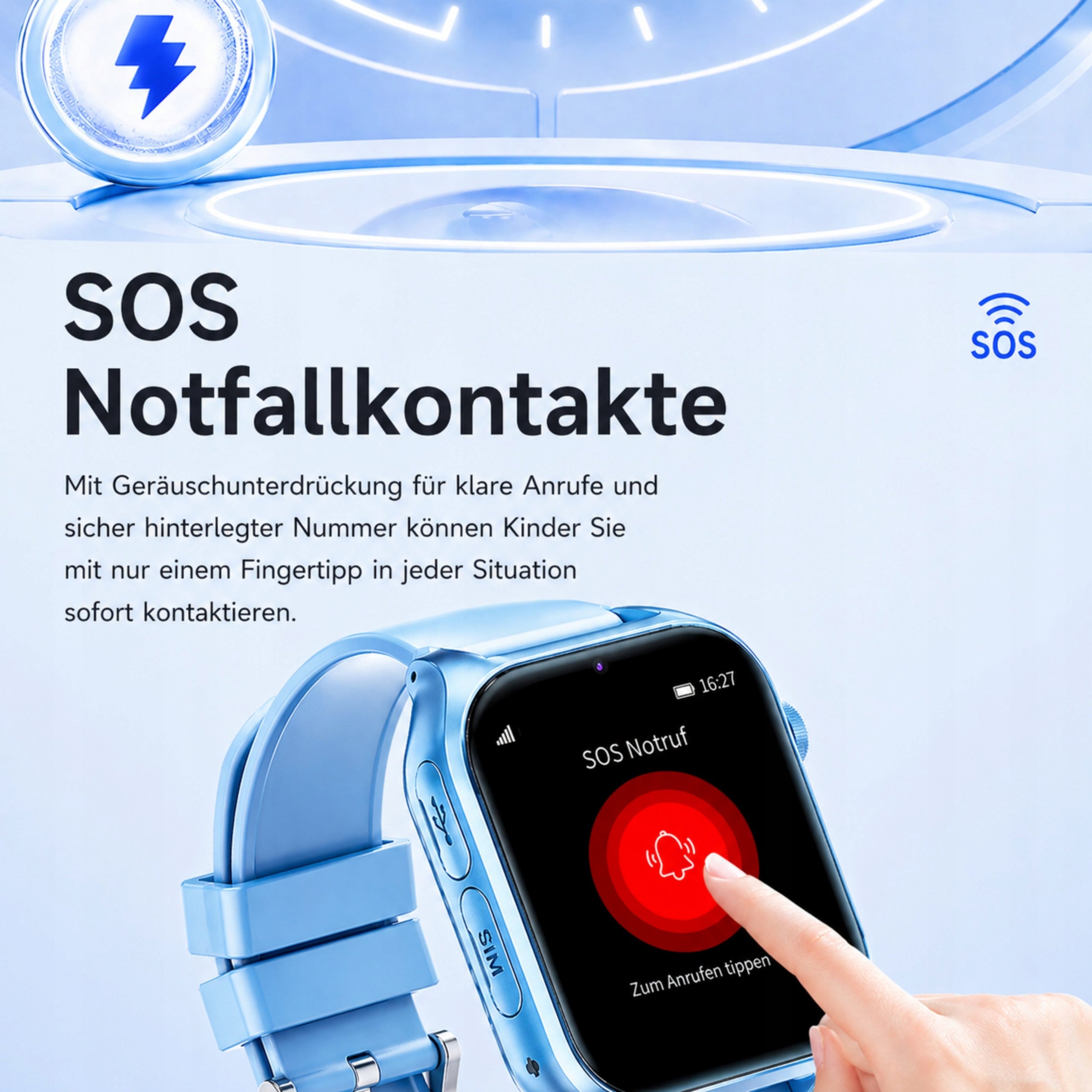 Smartwatch dziecięcy 4G GPS, 1,83", 8GB, IP67, SOS Brand no brand