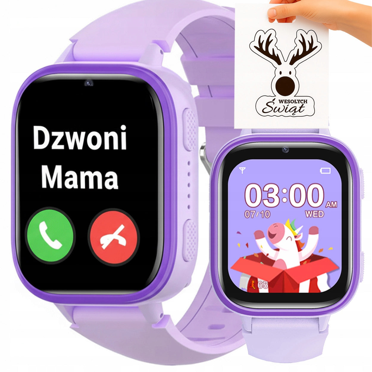 Smartwatch for a child with SIM card, educational games 2 stripes