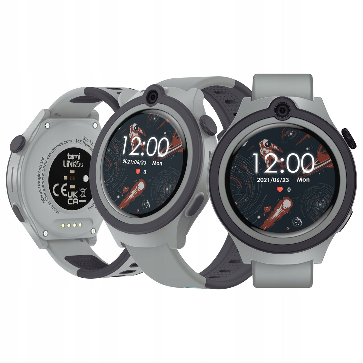 Smartwatch for children Bemi Linko2 4G LTE GPS LBS Heart Rate Thermometer grey