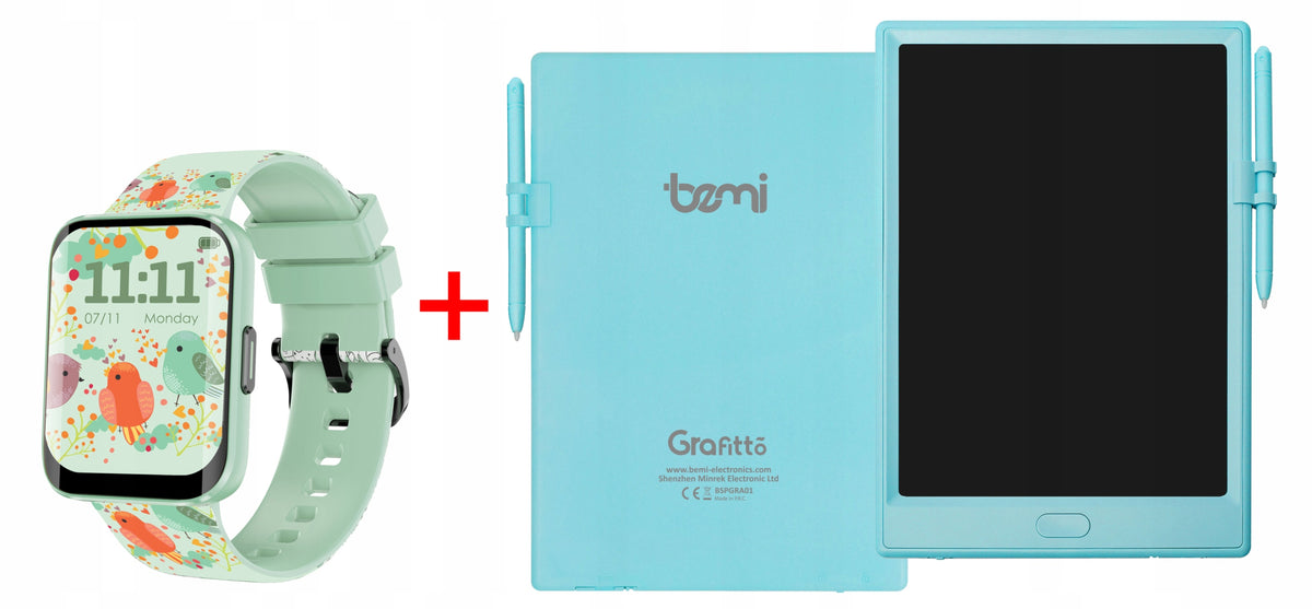 Smartwatch for children Bemi OMI znikopis Grafitto FREEBIE for gift green Brand Bemi