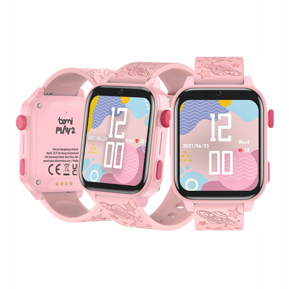 Smartwatch for children Bemi Play2 1.85 inch 4G LTE GPS LBS pink