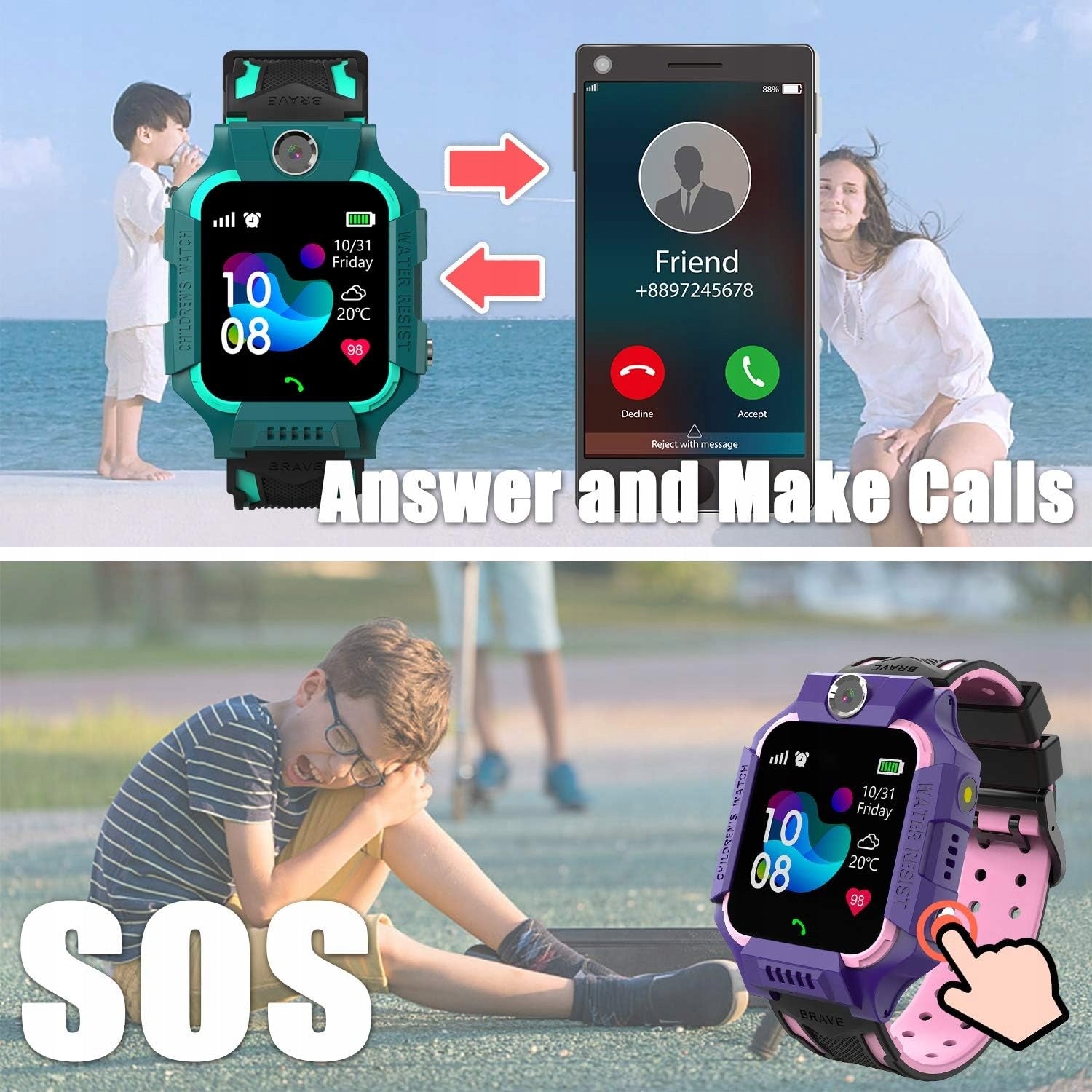 Smartwatch for children PTHTECHUS 3 black Manufacturer code PTHY17