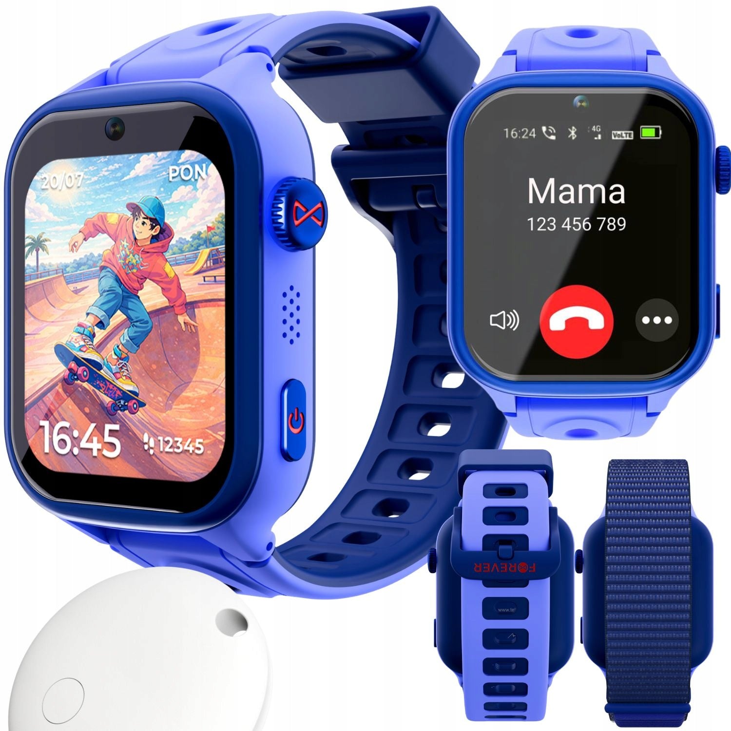 Smartwatch for children boy SIM GPS AI games blue FOREVER BRO + FREEBIE