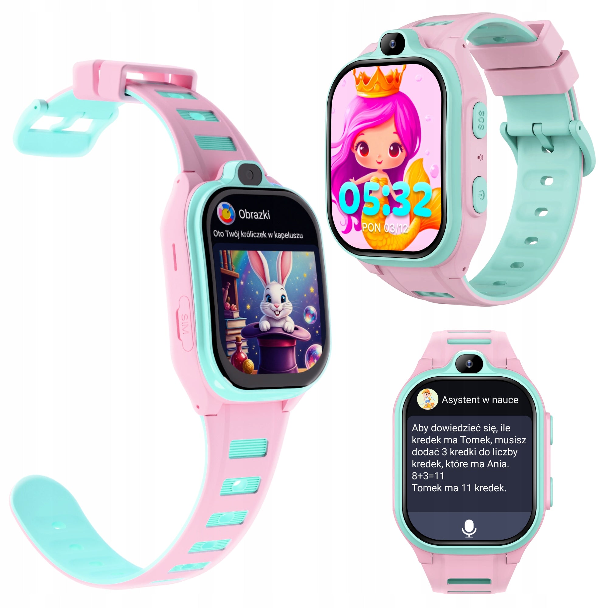 Smartwatch for children girls pink with ringing GPS locator 4G
