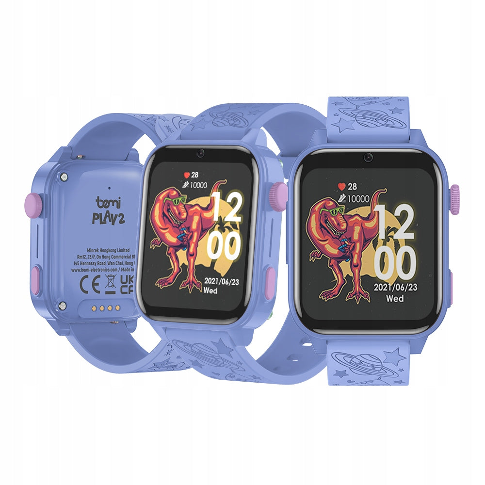 Smartwatch for kids Bemi Play2 1.85 inch 4G LTE GPS LBS blue