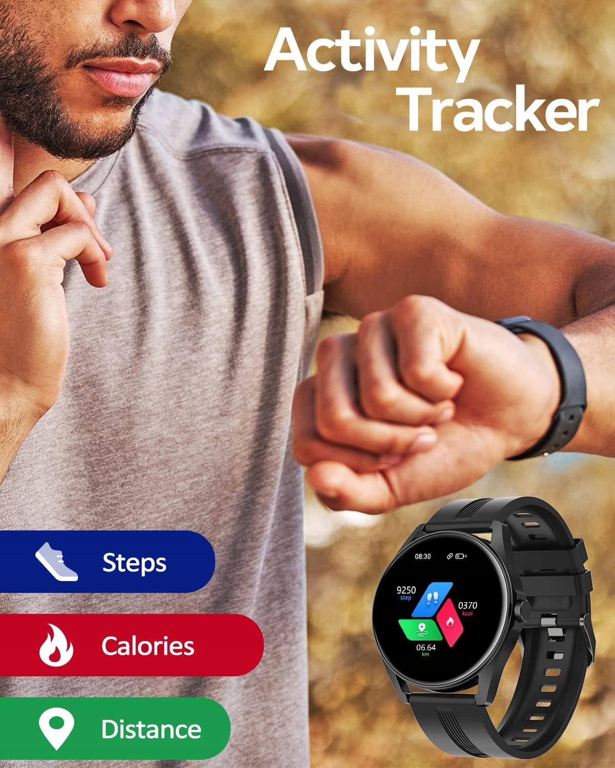 Smartwatch huakua h2 black bluetooth heart rate measurement health sports watch Manufacturer code H2
