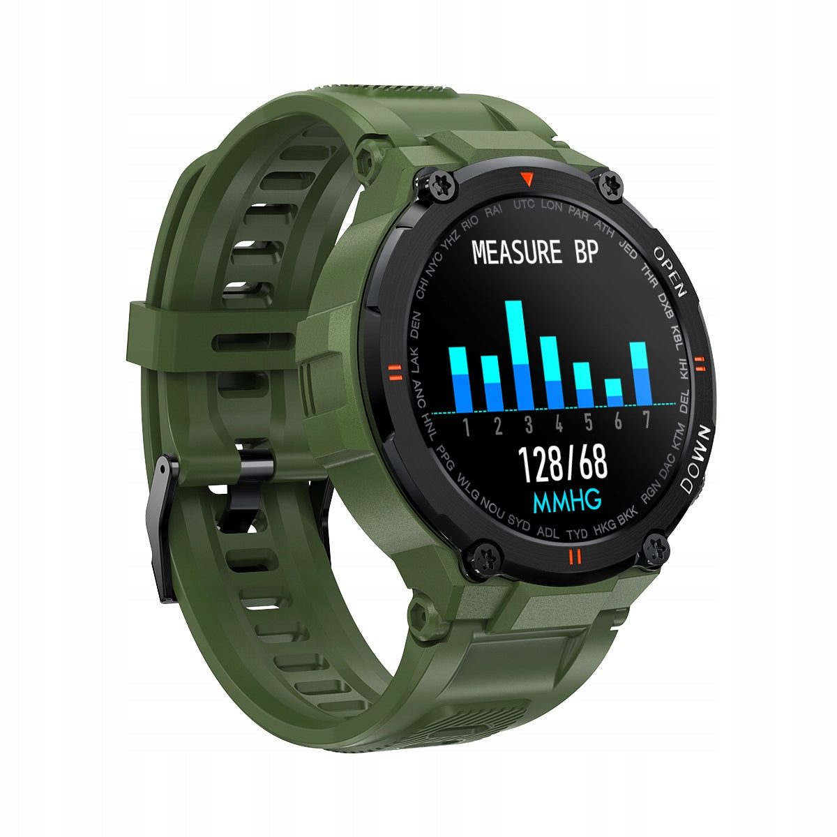 Smartwatch men's sports watch functions pulse steps GlacierX Faron Green Brand GlacierX