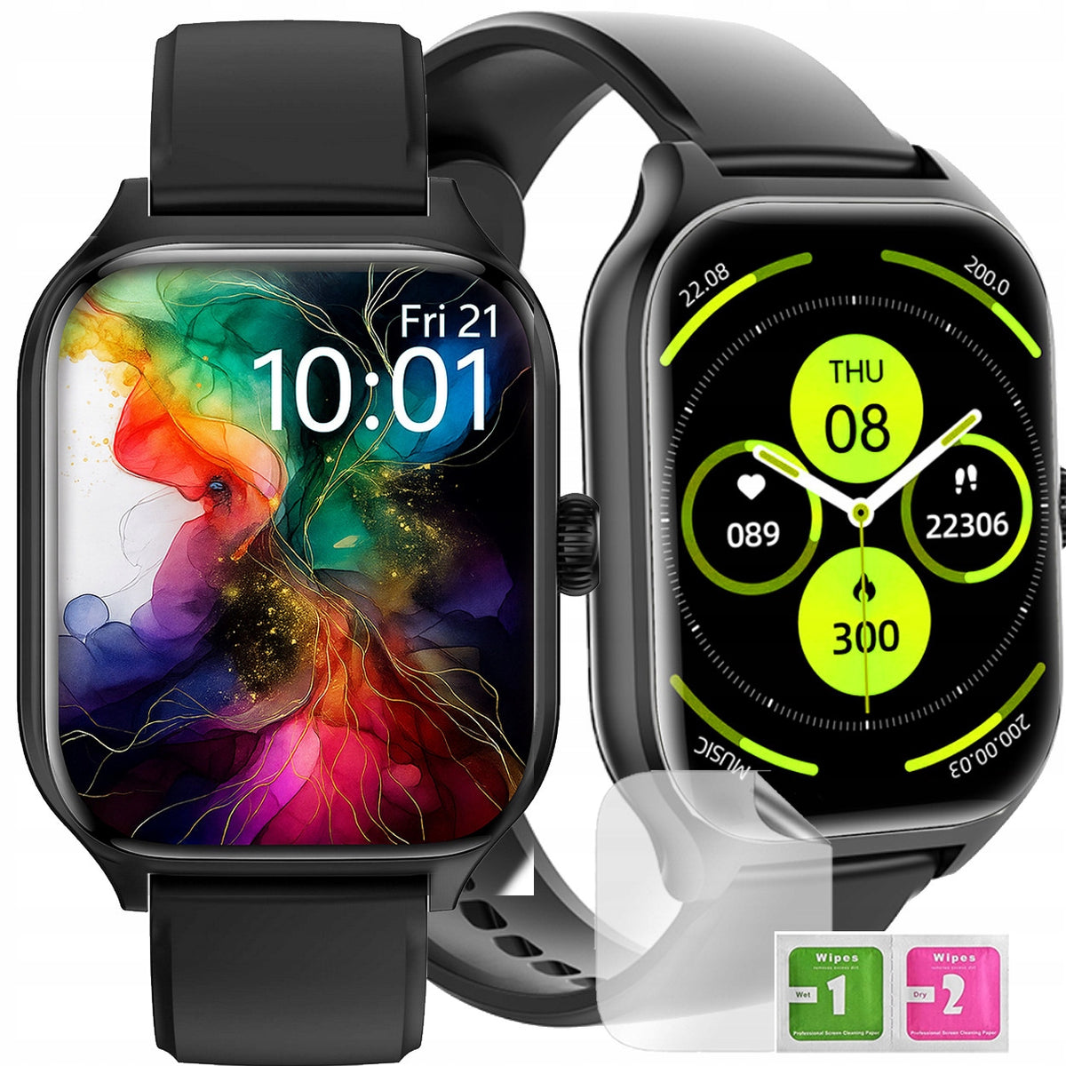 Smartwatch polish menu Bluetooth sport pedometer pulse sleep monitor + Foil