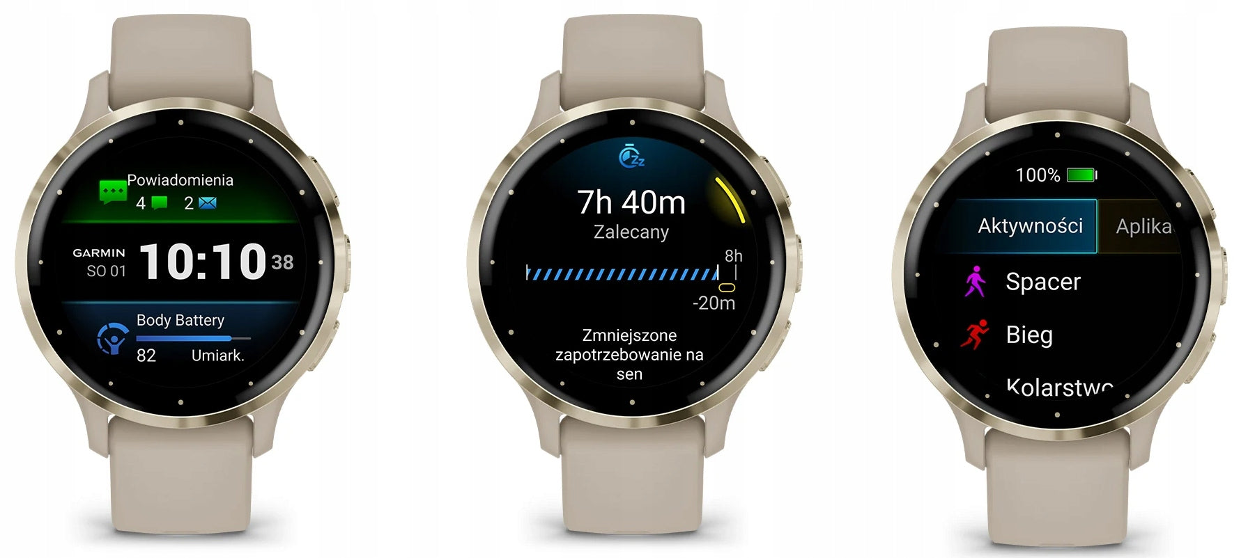 Smartwatch sports watch Garmin Venu 3s beige Stylish GPS Fitness Brand Garmin
