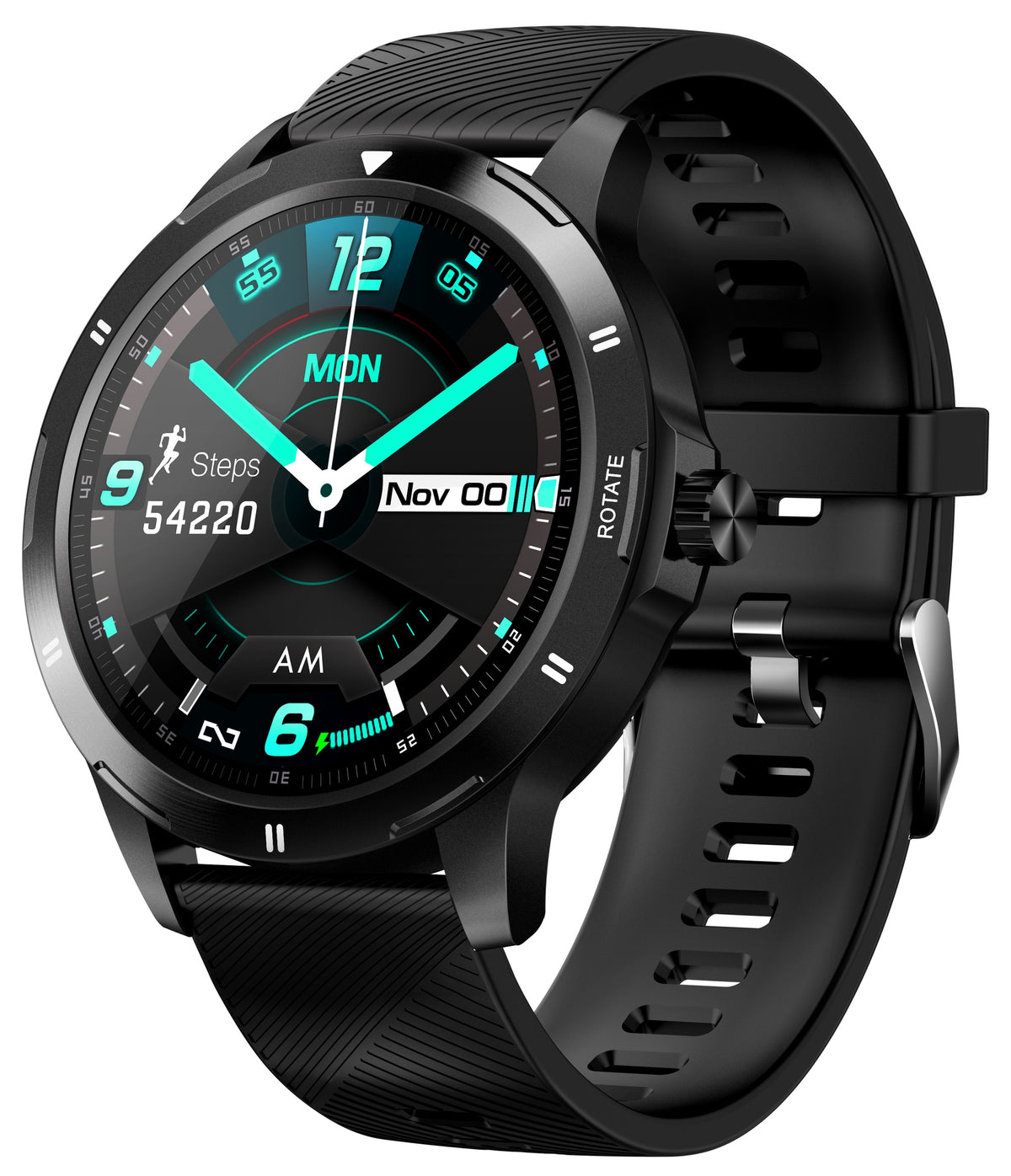 Smartwatch sports watch TEMPERATURE polish MENU GlacierX Therma Black