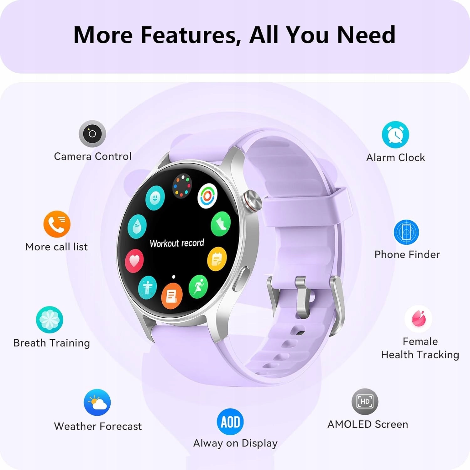 Smartwatch sports watch amoled always-on-display 110+ modes 1,32 inch EAN (GTIN) 5907455145506