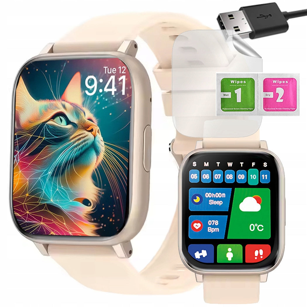 Smartwatch with Bluetooth Calls - Heart Rate Monitor, Sports, Menu PL, Watch