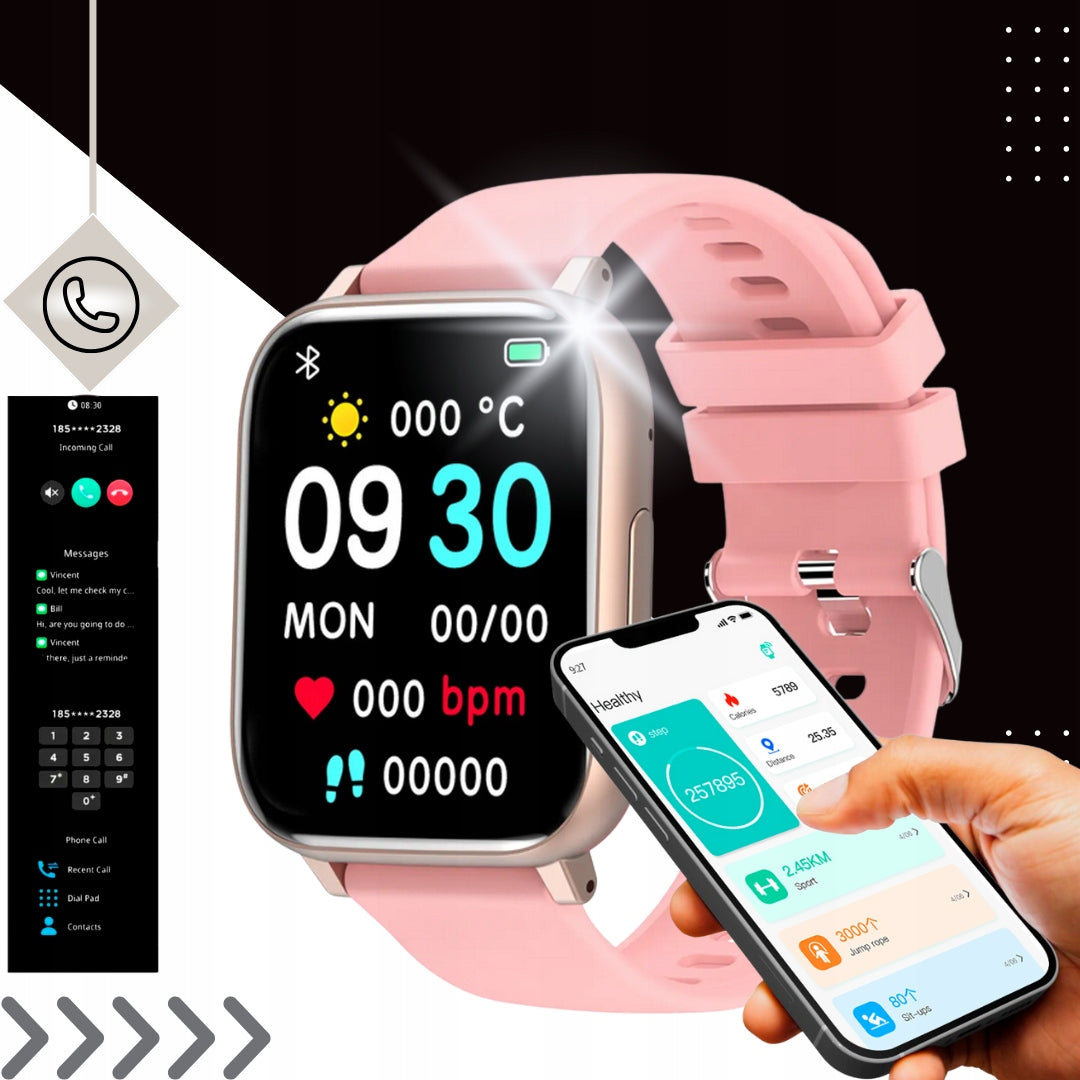 Smartwatch with Bluetooth Talks - Heart Rate Monitor, Sport, Polish Menu, Watch Kind smartwatch