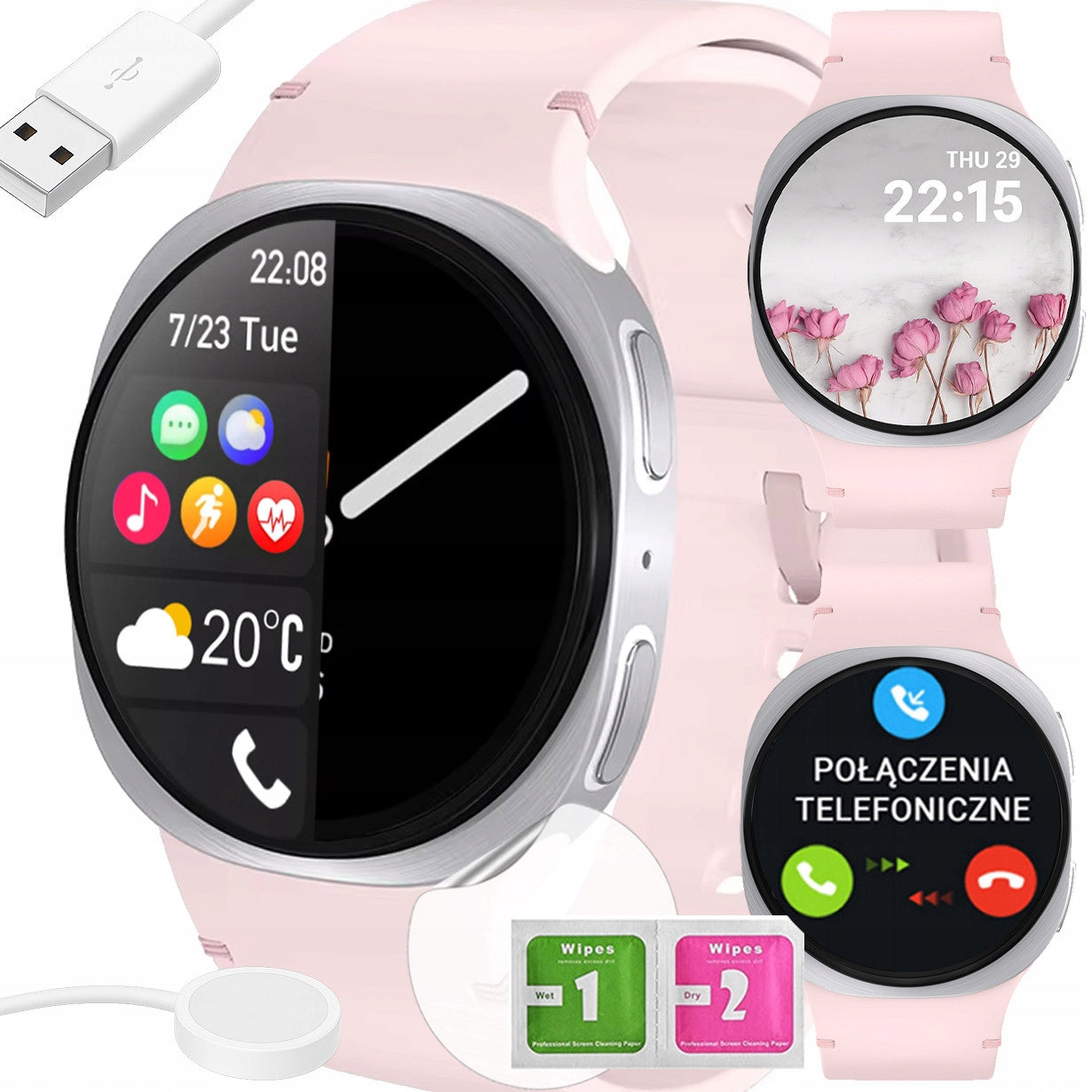 Smartwatch with Bluetooth calls sugar pulse calories sleep health