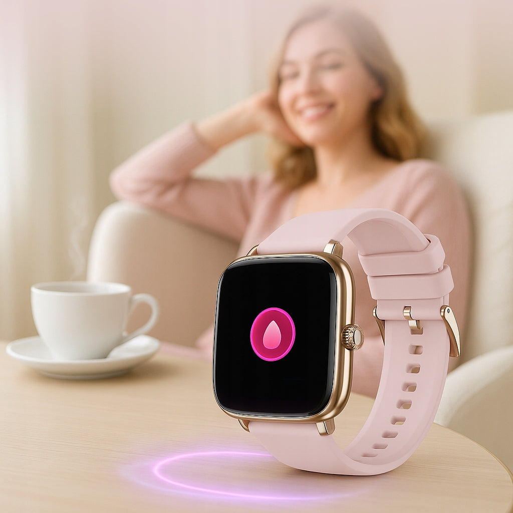 Smartwatch women's gold talk Bluetooth PL menu Watch 5 stripes AMOLED Manufacturer code EMAFON47782
