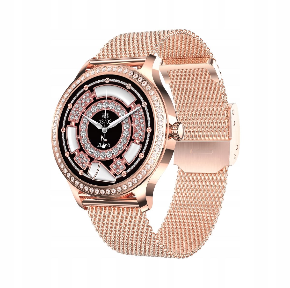 Smartwatch women's watch polish menu pink gold features GlacierX Pearl Packaging status original
