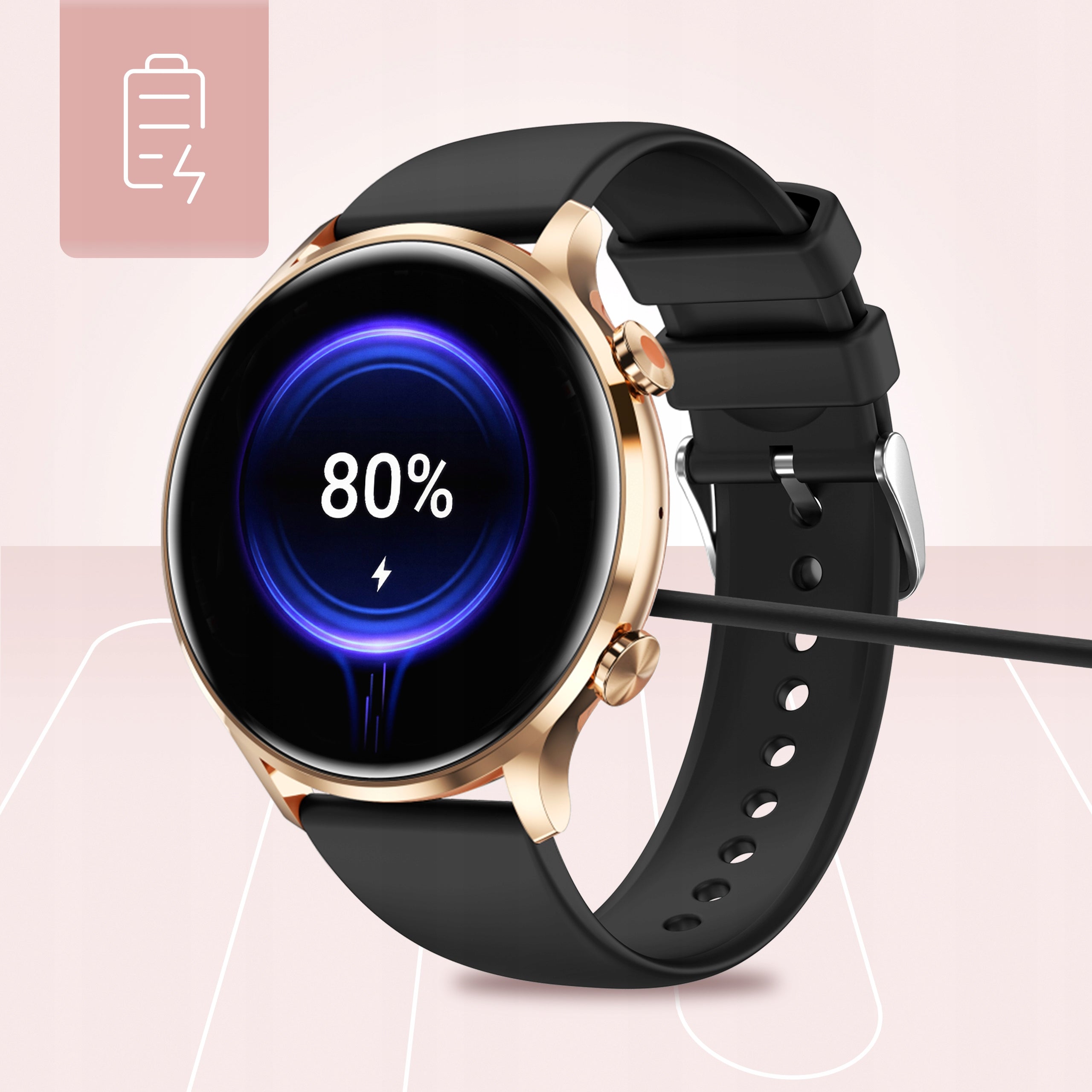 Smartwatch women's watch talk pressure waterproof 4 stripes menu PL Manufacturer code SMARTWATCH ZEGAREK DAMSKI ROZMOWY WODOODPORNY