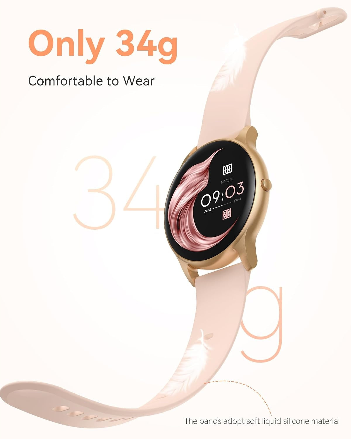 Smartwatch women's watch waterproof 5ATM sports rose gold 33mm Packaging status original