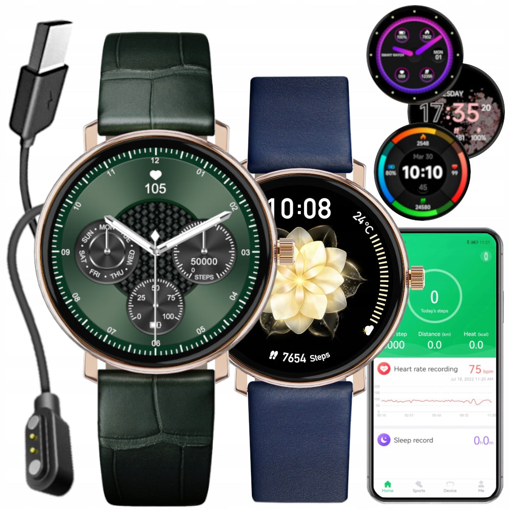 Smartwatch women's watch with TALK function GlacierX Noa SET OF 2 straps