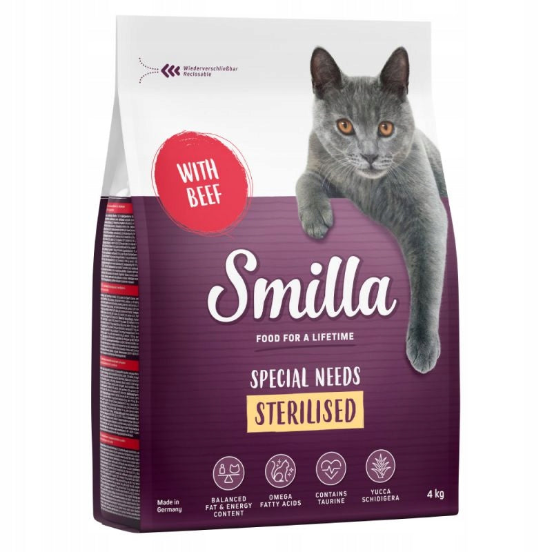 Smilla Sterilised dry cat food sterilized BEEF 4kg DE