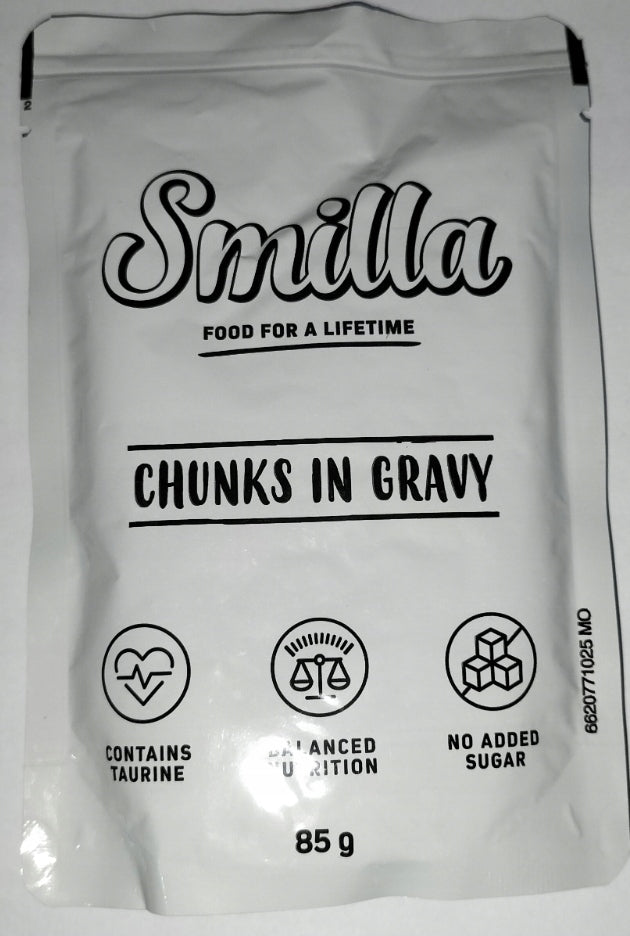 Smilla Sterilised, pieces in sauce with vegetables 12 x 85g TWO FLAVORS Brand Smilla