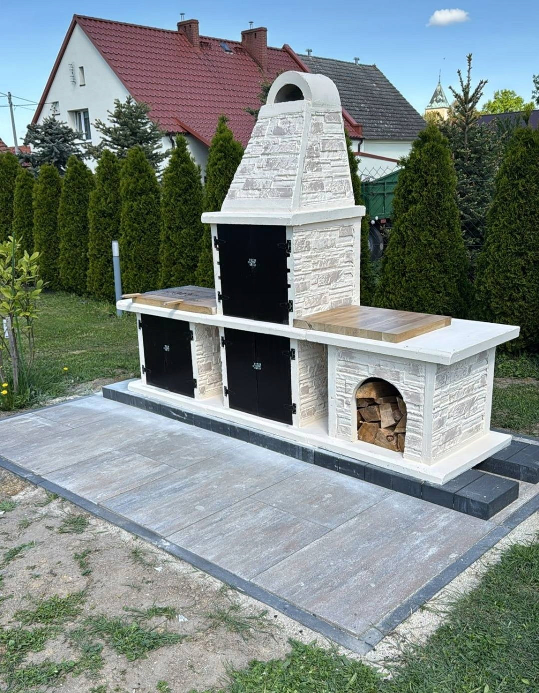 Smokehouse 240cm concrete with grilling function+worktop DOOR METAL Brand no brand