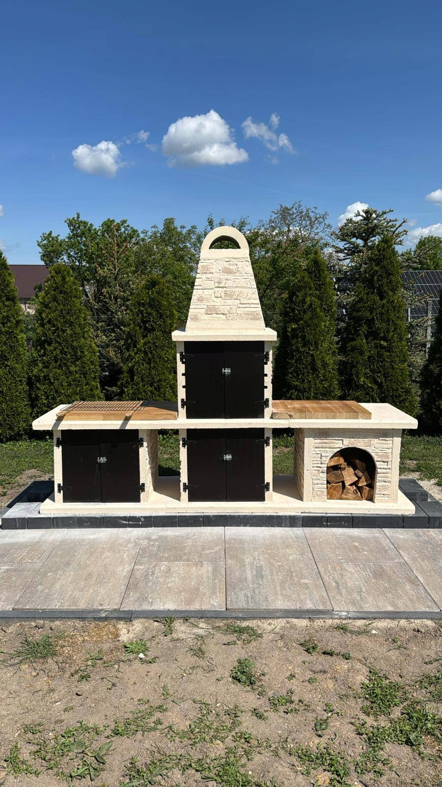 Smokehouse 240cm concrete with grilling function+worktop DOOR METAL Manufacturer code GARDEN STYLE