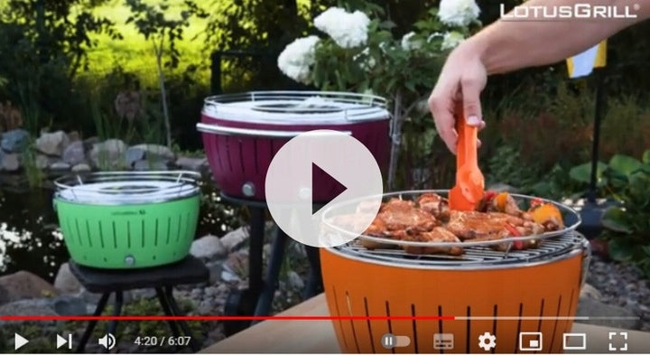 Smokeless Garden Charcoal Grill with Trolley Cover Ashtray LotusGrill XL Packaging status original